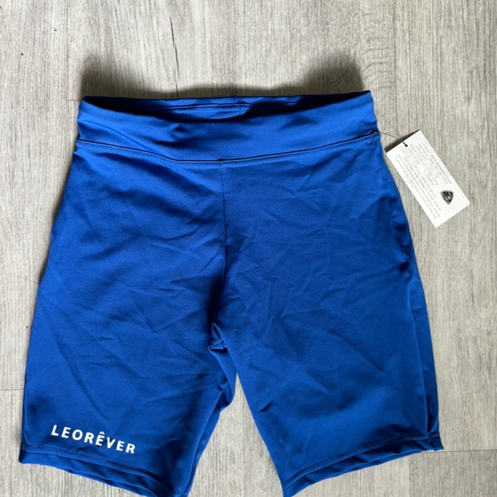 Royal blue biker shorts
